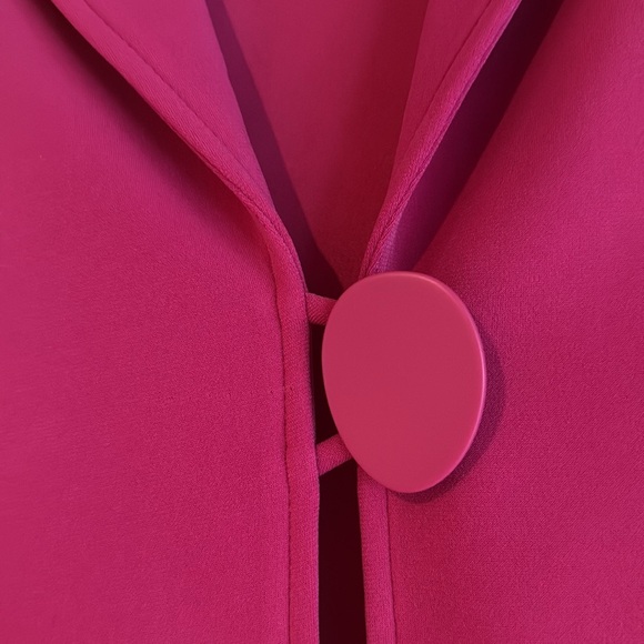 Susan Graver L Vintage Orchid Bright Pink single button elbow sleeve jacket NWOT - Picture 4 of 10